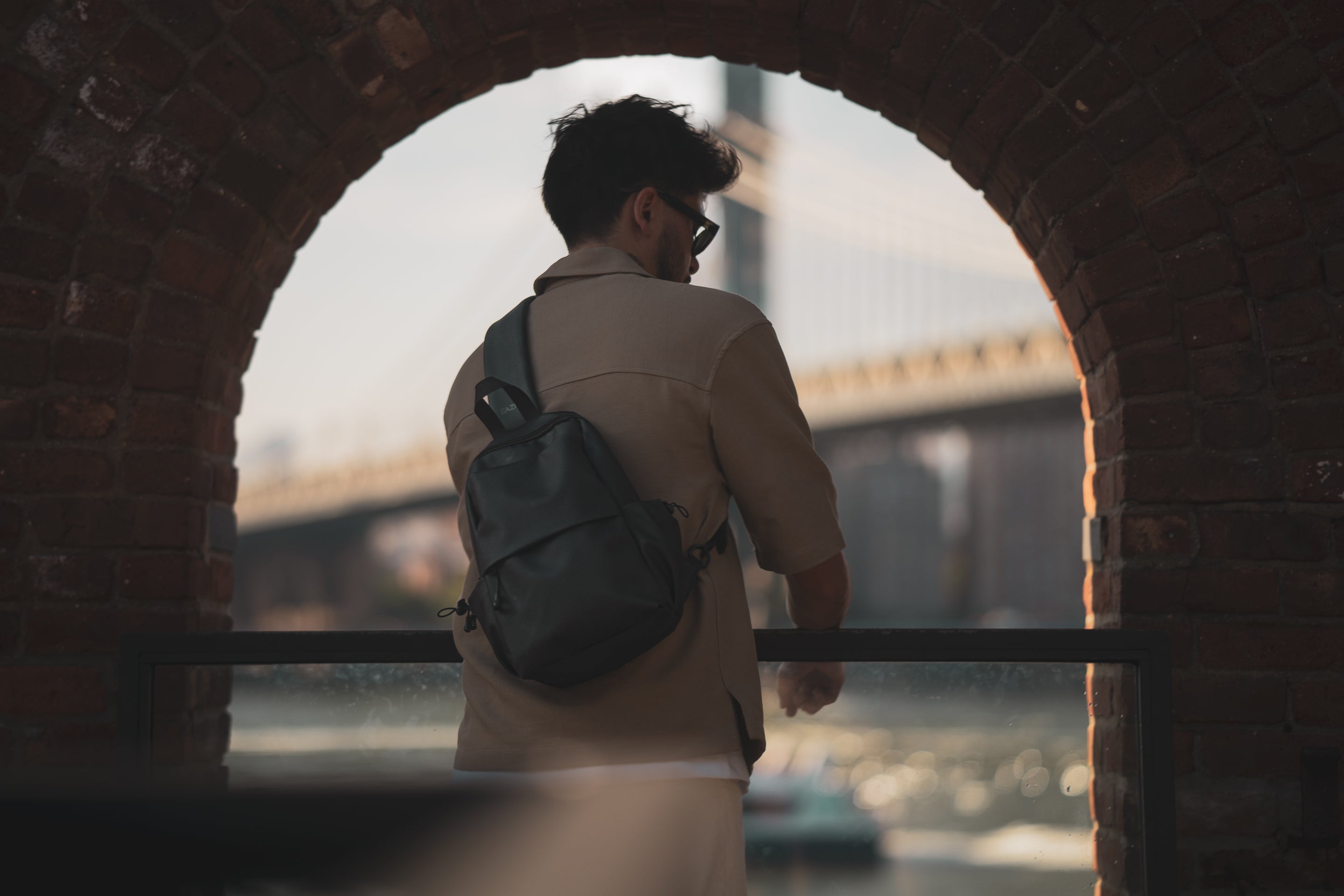 men wearing a sling bag in new york
